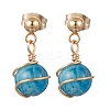3 Pairs 304 Stainless Steel Natural Cultured Freshwater Pearl Round Dangle Stud Earrings EJEW-JE06816-2