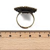 Vintage Adjustable Iron Flower Finger Ring Components Alloy Cabochon Bezel Settings X-PALLOY-O036-01AB-NF-4
