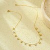 304 Stainless Steel Clear Cubic Zirconia Flat Round & Shell Shaped Bib Necklaces for Women NJEW-U031-08G-02-1
