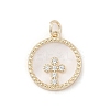 Brass Micro Pave Clear Cubic Zirconia Pendants KK-A207-10B-G-1