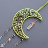 Natural Peridiot Chips Moon with Tree of Life Pendant Decorations LS-TREE-PW0003-14-2