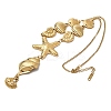 Summer Beach 304 Stainless Steel Starfish Shell Shape Pendant Y Necklaces for Women NJEW-A063-15G-3