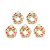 Rack Plating Alloy Enamel Pendants LS-ENAM-N055-122-1