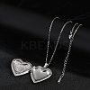 Anti-Tarnish 304 Stainless Steel Heart Locket Pendant Cable Chain Necklaces for Women NJEW-M050-04F-P-2