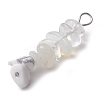 Gradient Color Natural Quartz Crystal & Synthetic White Howlite & Natural White Moonstone & Opalite Chip Beaded Pendants PALLOY-JF02790-01-3
