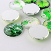 Half Round/Dome Four Leaf Clover Glass Cabochons GGLA-A002-25mm-CC-3