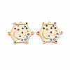 Brass Micro Pave Cubic Zirconia Pendants KK-S364-271B-1