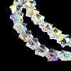 Electroplate Transparent Glass Beads Strands EGLA-U004-03A-AB01-3