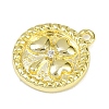 Brass Pave Clear Cubic Zirconia Pendants KK-L238-06G-2