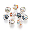 Round Brass Enamel Beads KK-Q080-01C-S-1