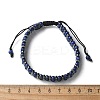 Natural Lapis Lazuli and Synthetic Hematite Adjustable Braided Bead Bracelets BJEW-H626-01-07-5