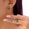 4Pcs Christmas Theme Alloy Enamel Stud Earrings EJEW-B068-02KCGG-03-1