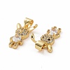 Brass Micro Pave Clear Cubic Zirconia Pendants ZIRC-F135-12G-3