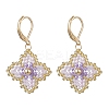 Handmade Glass Seed Beads Flower Leverback Earrings EJEW-MZ00578-02-2
