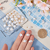48Pcs 4 Styles ABS Plastic Imitation Pearl Pendants KK-BBC0013-91-3