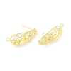 Brass Pave Clear Cubic Zirconia Stud Earring Findings KK-F875-03G-2