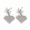 Rack Plating Brass Micro Pave Cubic Zirconia Stud Earrings EJEW-H091-29P-1