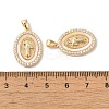 Rack Plating Brass Cubic Zirconia Shell Pendants KK-S368-11G-3