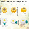200Pcs 2 Styles Handmade Polymer Clay Beads CLAY-SC0001-85-2