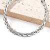 304 Stainless Steel Rope Chain Bracelets for Men Women BJEW-Q038-04P-2