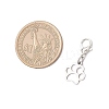 304 Stainless Steel Paw Print Pendant Decorations HJEW-JM03744-3