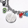 Tarnish Resistant 304 Stainless Steel Charm Bracelets LS-BJEW-D421-46P-2
