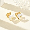 Brass Micro Pave Cubic Zirconia Hoop Earrings KK-CBA98BA-08G-D-1