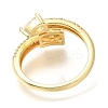 Rack Plating Brass Micro Pave Cubic Zirconia Open Cuff Rings for Women RJEW-M022-32G-3