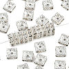 Square Brass Crystal Rhinestone Spacer Beads RB-R031-42-1