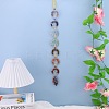 Brass Wire Wrapped Chakra Natural Mixed Stone Chips Tree of Life Suncatchers HJEW-H065-03G-1