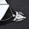 Punk Style 201 Stainless Steel Laser Cut Cattle Head Pendant Box Chain Necklaces for Women Men NJEW-E156-04P-3