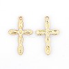 Nickel Free & Lead Free Golden Plated Alloy Cross Pendants PALLOY-J218-165G-NR-1