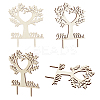 Cake Toppers Wooden Bird Tree Cake Topper for Rustic Wedding Anniversary Party Cake Decoration Supplies WOOD-WH0015-31-3