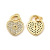 Brass Micro Pave Clear Cubic Zirconia Charms X-KK-E068-VB127-1