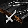 304 Stainless Steel Christian Upside Down Cross Pendant Box Chain Necklaces NJEW-NH0001-07P-1