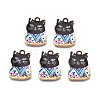 Rack Plating Alloy Enamel Pendants ENAM-T011-144B-1