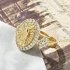Virgin Mary Theme Clear Cubic Zirconia Finger Rings RJEW-G337-02G-01-3