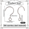 300Pcs 304 Stainless Steel S-shaped Hook STAS-SP0002-15-2