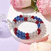 8mm Round Polymer Clay Rhinestone Wrap Bracelets BJEW-JB10480-2