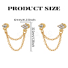 1 Pair Zinc Alloy with Crystal Rhinestone Stud Earrings for Women EJEW-LP0004-69G-2