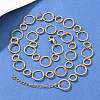 304 Stainless Steel 6MM and 10MM Ring Link Chain Necklaces NJEW-P343-02A-G-1