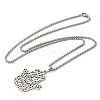 201 Stainless Steel Hollow Cut Hamsa Hand Pendant Necklaces LS-NJEW-H065-07P-2