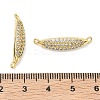 Brass Micro Pave Clear Cubic Zirconia Horse Eye Links Connector Charms KK-P345-69G-3