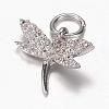 Brass Micro Pave Cubic Zirconia Charms ZIRC-K045-09P-1