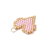 MIYUKI Delica Glas Seed Beaded Heart Pendants PALLOY-MZ00701-01-5