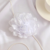 1Pc Retro Cloth Rose Flower Waxed Cord Wrap Choker Necklaces for Women NJEW-CP0001-05B-4