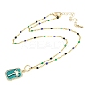 Brass Pendant Necklaces NJEW-R006-01G-02-2