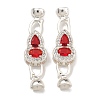 Brass Micro Pave Clear Cubic Zirconia Fold Over Clasps KK-U037-13P-1