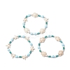 3Pcs Dyed Synthetic Turquoise & Natural Howlite Beads Bracelets for Women BJEW-JB11794-2