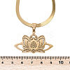201 Stainless Steel Chakra Lotus Flower Hollow Pendant Necklaces NJEW-K283-29G-3